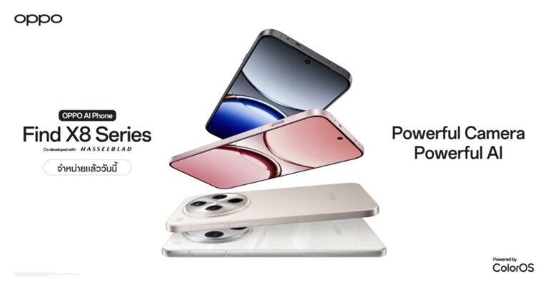 ออปโป้ เปิดตัว “OPPO Find X8 Series” กับมาตรฐานแฟลกชิปที่เหนือกว่า  เตรียมสัมผัสประสบการณ์ซูมที่ดีที่สุด ไกลที่สุด 120 เท่า ด้วยพลัง AI ในราคาเริ่มต้น 29,999 บาท
